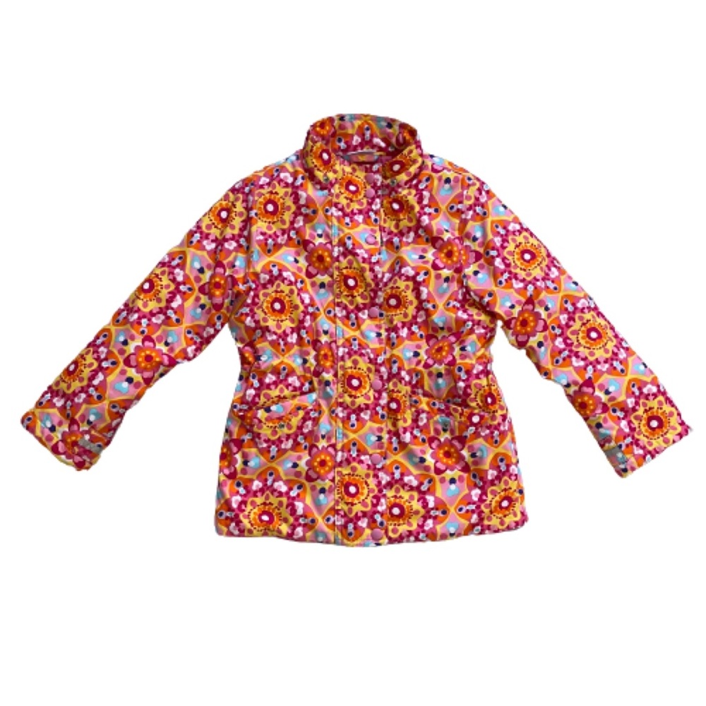 Hannah Andersson Pink Floral Print Jacket Girls Size 6-8